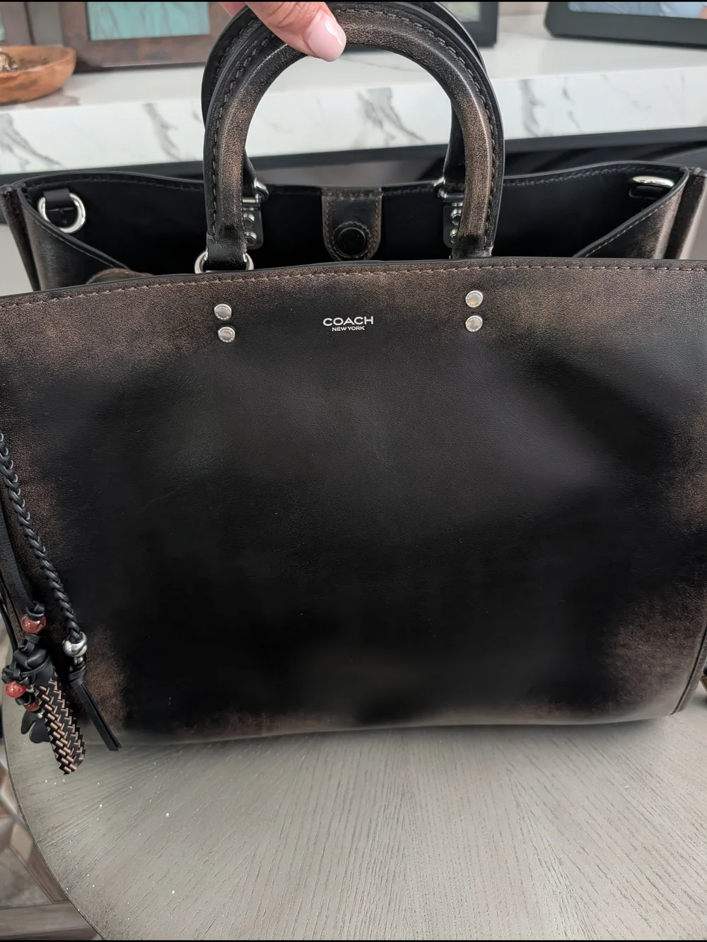 COACH Rogue Bag 40 In Loved Leather With Charms